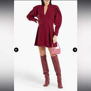 IRO red crepe a-line mini dress, size 38, medium